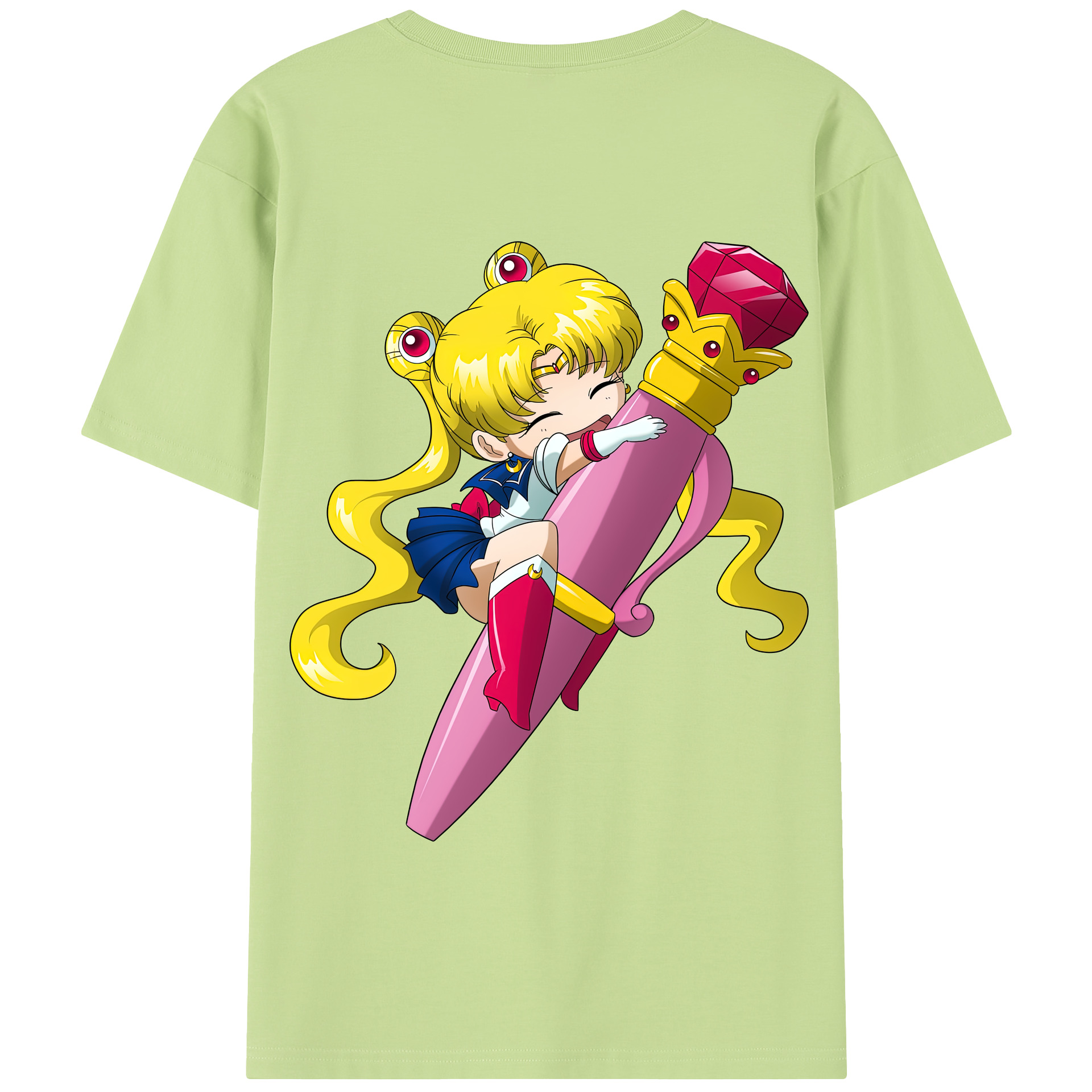 （画像用） 美少女戦士セーラームーン 月野 うさぎ つきの うさぎ Sailor Moon Tsukino Usagi 綿100％半袖Tシャツ（背面プリント）